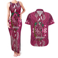 Australia Queensland Day Couples Matching Tank Maxi Dress and Hawaiian Shirt Koala With Map Aboriginal Art
