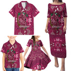 Australia Queensland Day Family Matching Puletasi and Hawaiian Shirt Koala With Map Aboriginal Art