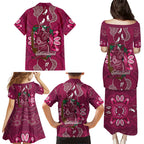 Australia Queensland Day Family Matching Puletasi and Hawaiian Shirt Koala With Map Aboriginal Art