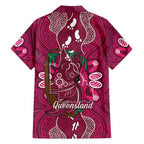 Australia Queensland Day Family Matching Puletasi and Hawaiian Shirt Koala With Map Aboriginal Art