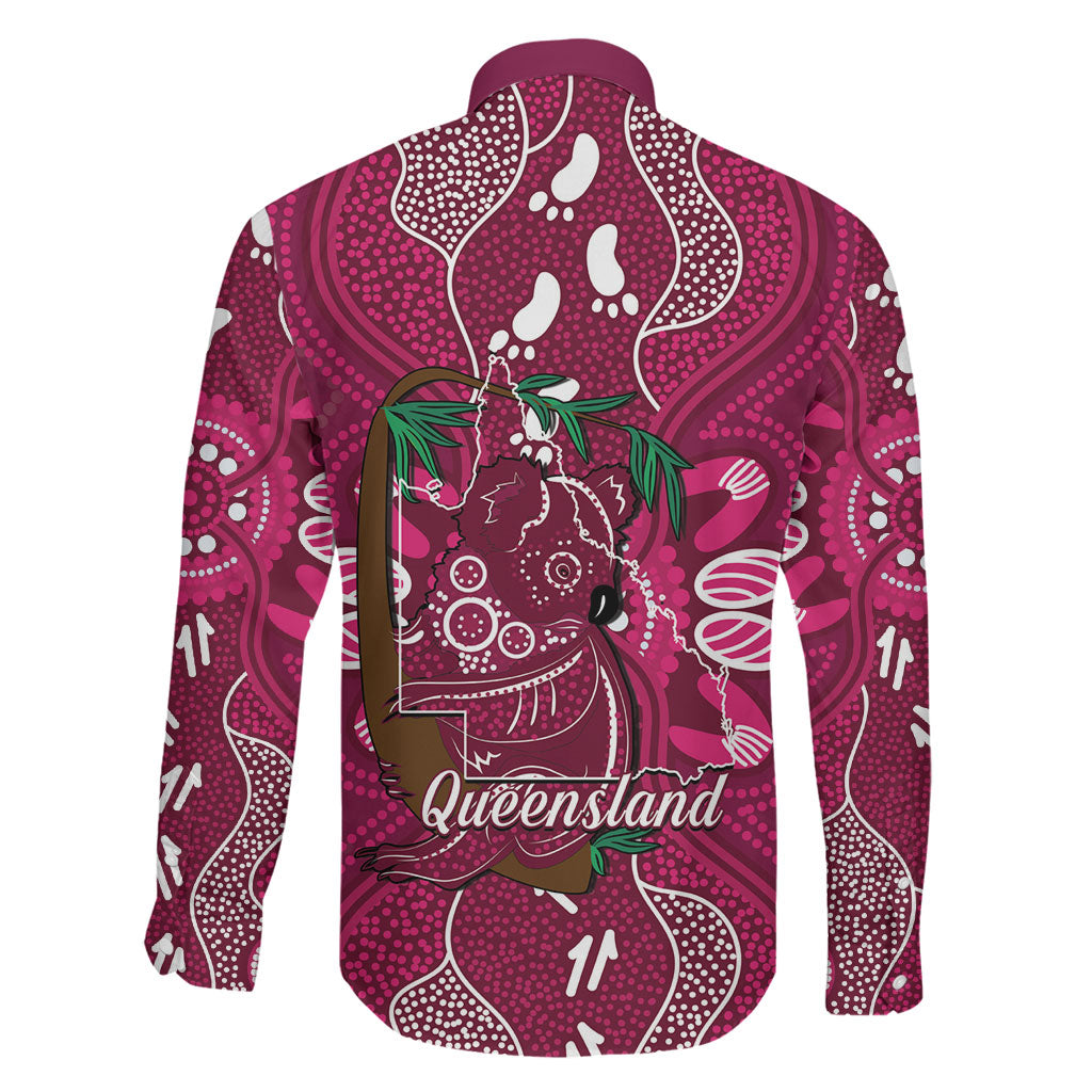 Australia Queensland Day Family Matching Puletasi and Hawaiian Shirt Koala With Map Aboriginal Art