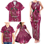 Australia Queensland Day Family Matching Tank Maxi Dress and Hawaiian Shirt Koala With Map Aboriginal Art
