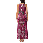 Australia Queensland Day Family Matching Tank Maxi Dress and Hawaiian Shirt Koala With Map Aboriginal Art