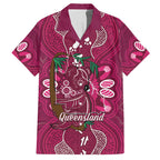 Australia Queensland Day Hawaiian Shirt Koala With Map Aboriginal Art