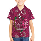 Australia Queensland Day Hawaiian Shirt Koala With Map Aboriginal Art