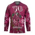 Australia Queensland Day Hockey Jersey Koala With Map Aboriginal Art