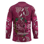 Australia Queensland Day Hockey Jersey Koala With Map Aboriginal Art
