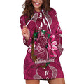 Australia Queensland Day Hoodie Dress Koala With Map Aboriginal Art