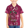 Australia Queensland Day Kid Hawaiian Shirt Koala With Map Aboriginal Art