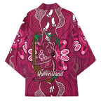 Australia Queensland Day Kimono Koala With Map Aboriginal Art