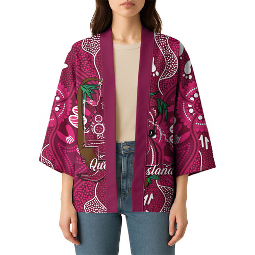 Australia Queensland Day Kimono Koala With Map Aboriginal Art