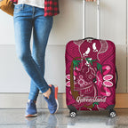 Australia Queensland Day Luggage Cover Koala With Map Aboriginal Art