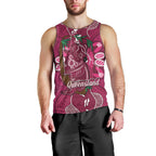 Australia Queensland Day Men Tank Top Koala With Map Aboriginal Art