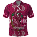 Australia Queensland Day Polo Shirt Koala With Map Aboriginal Art