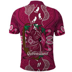 Australia Queensland Day Polo Shirt Koala With Map Aboriginal Art