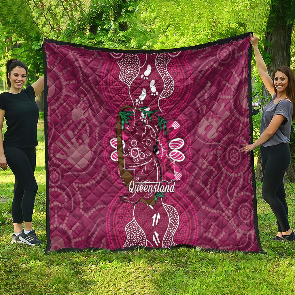Australia Queensland Day Quilt Koala With Map Aboriginal Art
