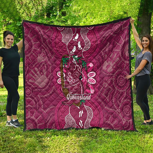 Australia Queensland Day Quilt Koala With Map Aboriginal Art