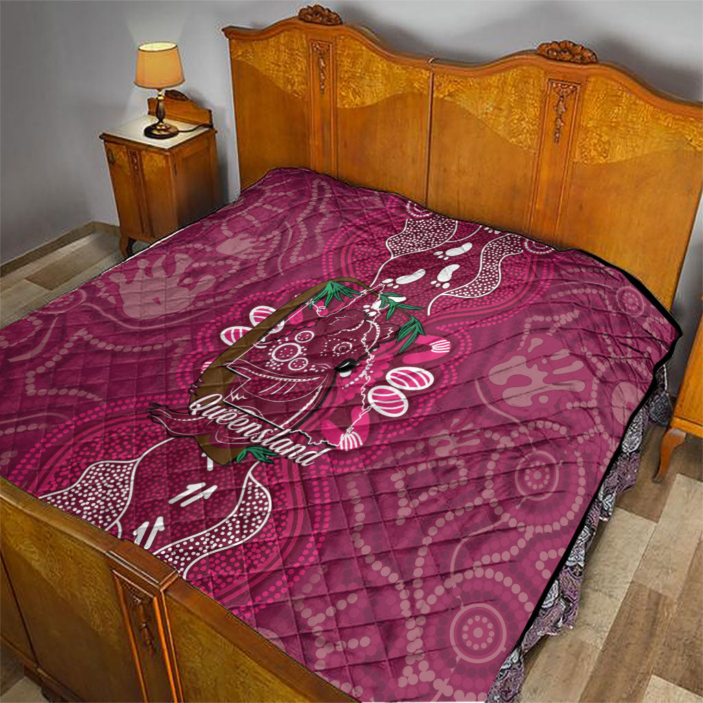 Australia Queensland Day Quilt Koala With Map Aboriginal Art