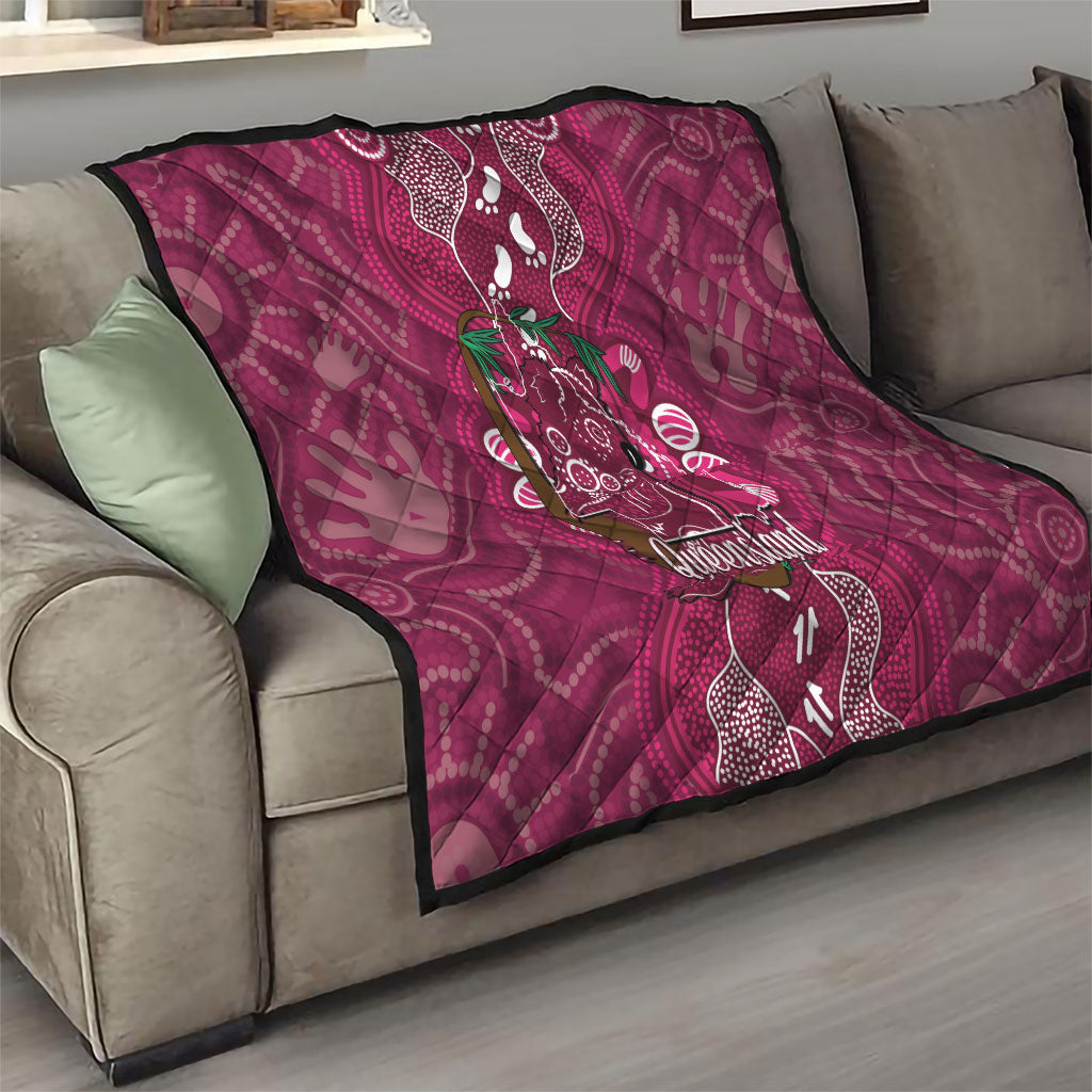 Australia Queensland Day Quilt Koala With Map Aboriginal Art