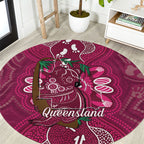 Australia Queensland Day Round Carpet Koala With Map Aboriginal Art