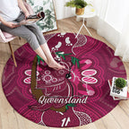 Australia Queensland Day Round Carpet Koala With Map Aboriginal Art