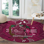Australia Queensland Day Round Carpet Koala With Map Aboriginal Art