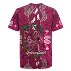 Australia Queensland Day Rugby Jersey Koala With Map Aboriginal Art