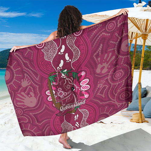 Australia Queensland Day Sarong Koala With Map Aboriginal Art
