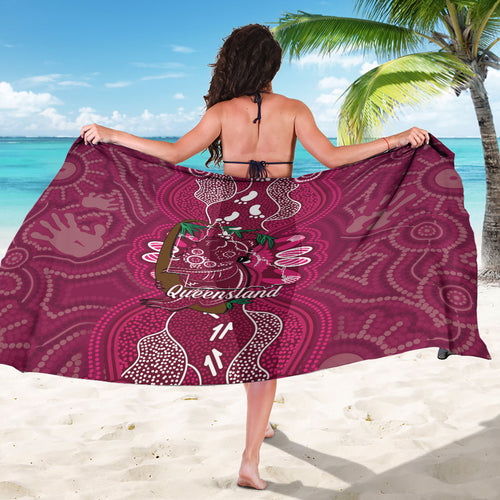 Australia Queensland Day Sarong Koala With Map Aboriginal Art