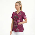 Australia Queensland Day Scrub Top Koala With Map Aboriginal Art