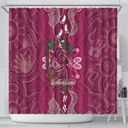 Australia Queensland Day Shower Curtain Koala With Map Aboriginal Art