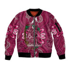 Australia Queensland Day Sleeve Zip Bomber Jacket Koala With Map Aboriginal Art
