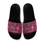 Australia Queensland Day Slide Sandals Koala With Map Aboriginal Art