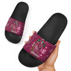 Australia Queensland Day Slide Sandals Koala With Map Aboriginal Art