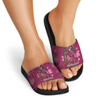 Australia Queensland Day Slide Sandals Koala With Map Aboriginal Art