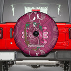 Australia Queensland Day Spare Tire Cover Koala With Map Aboriginal Art