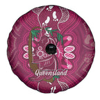 Australia Queensland Day Spare Tire Cover Koala With Map Aboriginal Art