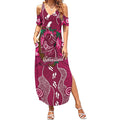 Australia Queensland Day Summer Maxi Dress Koala With Map Aboriginal Art
