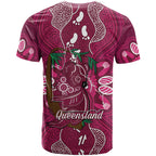 Australia Queensland Day T Shirt Koala With Map Aboriginal Art