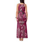 Australia Queensland Day Tank Maxi Dress Koala With Map Aboriginal Art