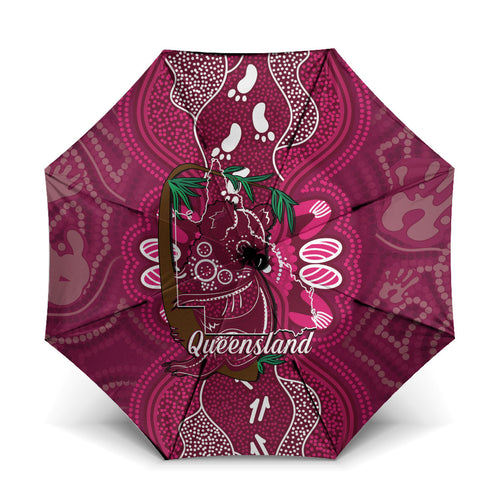 Australia Queensland Day Umbrella Koala With Map Aboriginal Art