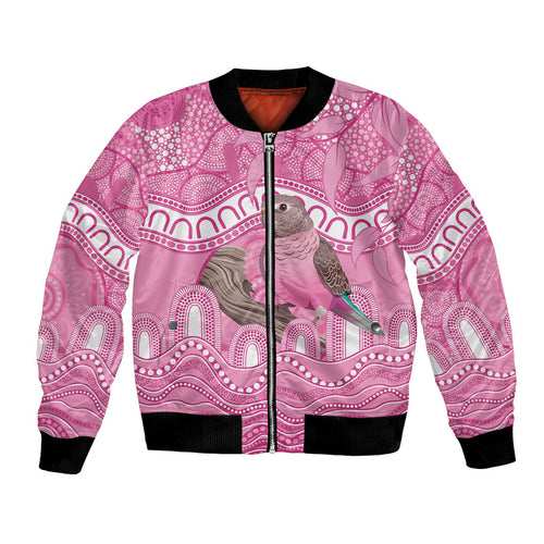 Indigenous Australia Bourkie Bomber Jacket Aussie Bourke's Parrot Aboriginal Art