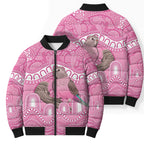 Indigenous Australia Bourkie Bomber Puffer Jacket Aussie Bourke's Parrot Aboriginal Art