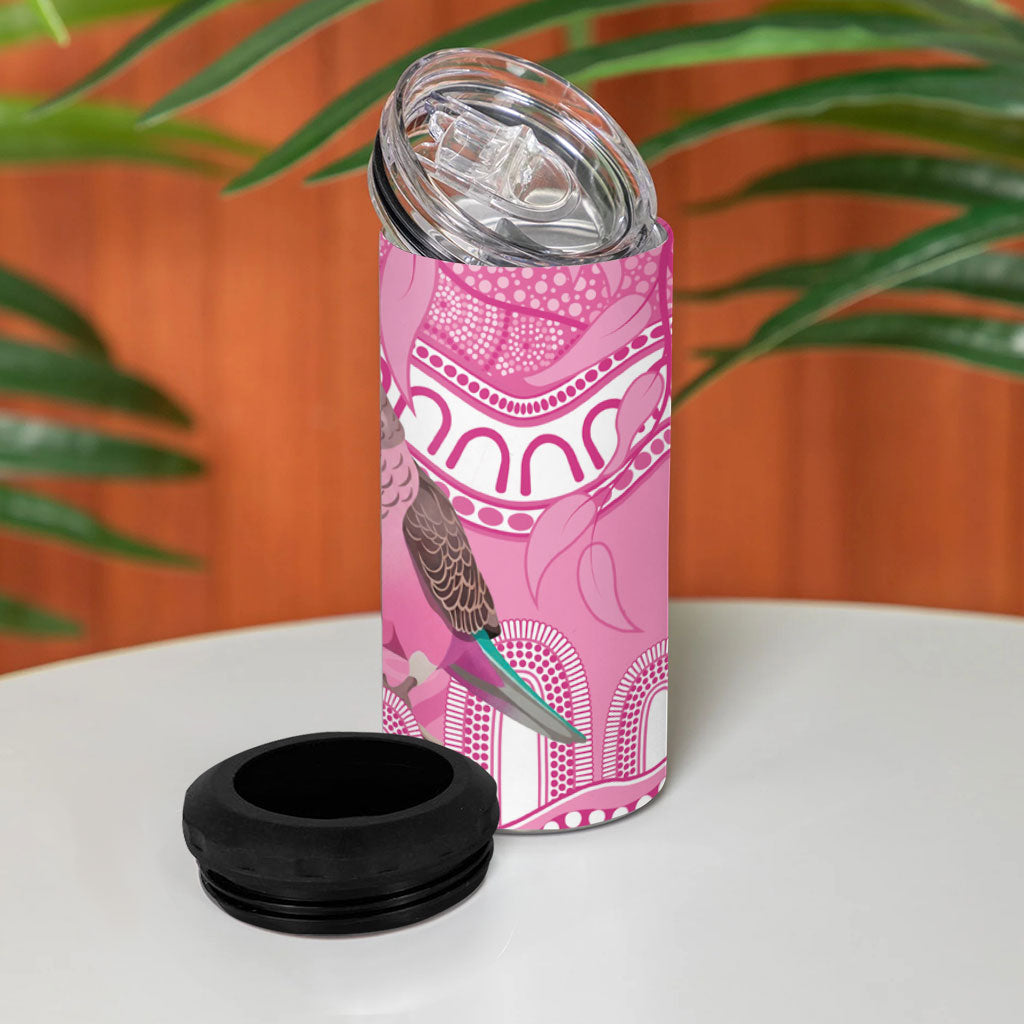 Indigenous Australia Bourkie 4 in 1 Can Cooler Tumbler Aussie Bourke's Parrot Aboriginal Art