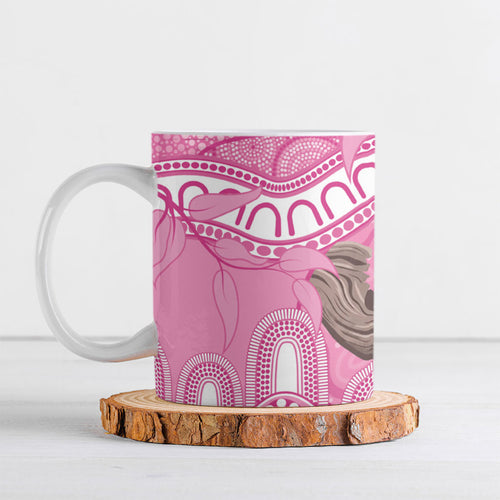 Indigenous Australia Bourkie Ceramic Mug Aussie Bourke's Parrot Aboriginal Art