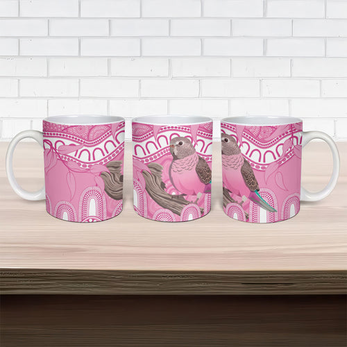 Indigenous Australia Bourkie Ceramic Mug Aussie Bourke's Parrot Aboriginal Art