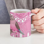Indigenous Australia Bourkie Ceramic Mug Aussie Bourke's Parrot Aboriginal Art