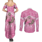 Indigenous Australia Bourkie Couples Matching Summer Maxi Dress and Long Sleeve Button Shirt Aussie Bourke's Parrot Aboriginal Art