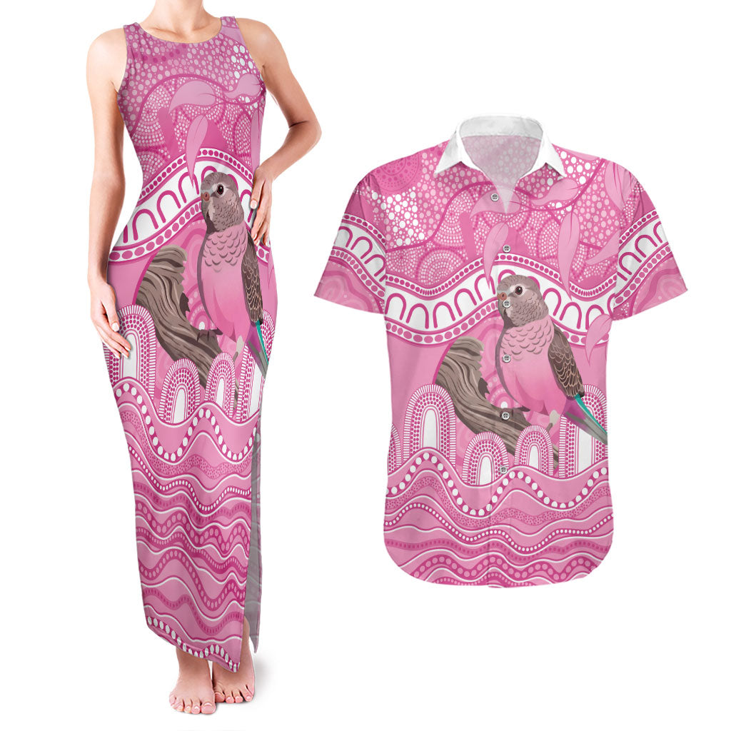 Indigenous Australia Bourkie Couples Matching Tank Maxi Dress and Hawaiian Shirt Aussie Bourke's Parrot Aboriginal Art