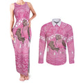 Indigenous Australia Bourkie Couples Matching Tank Maxi Dress and Long Sleeve Button Shirt Aussie Bourke's Parrot Aboriginal Art